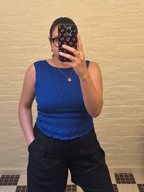 Smocked Boatneck Tank